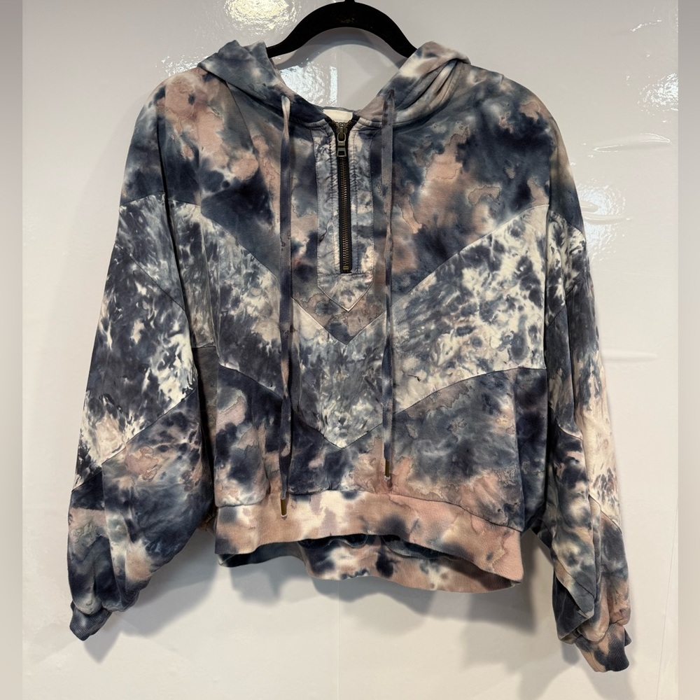 Victoria's Secret Pink Blue and white‎ tie dye Hoodie